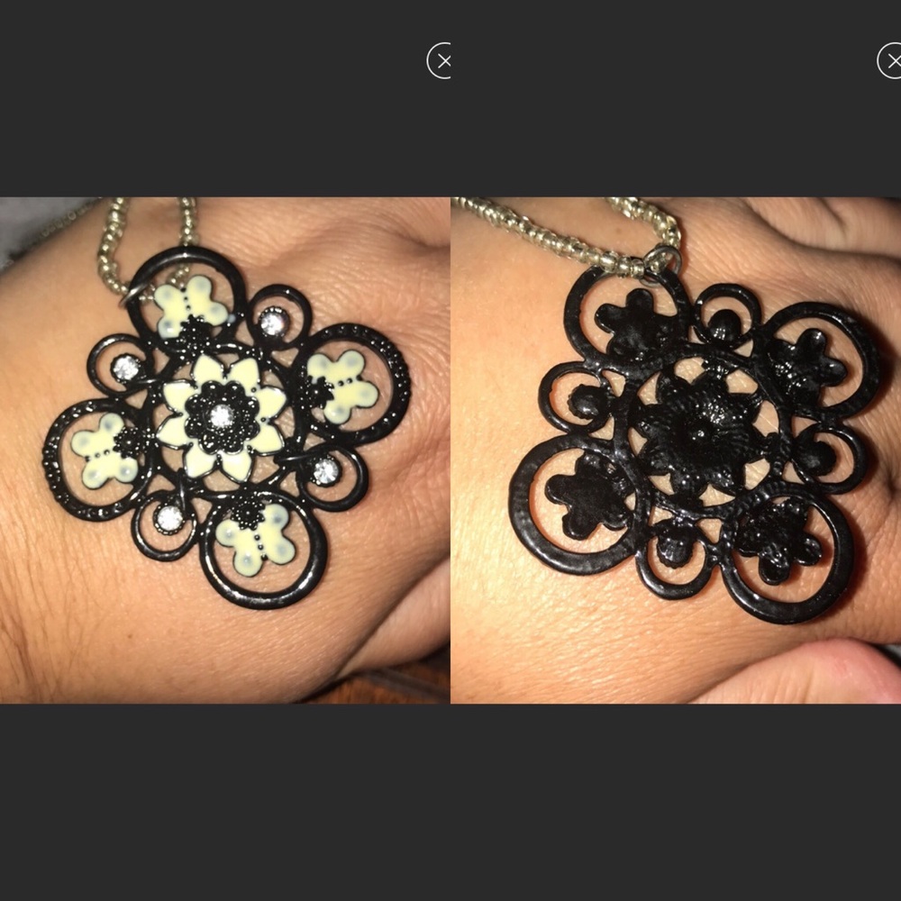 New pendant necklace with florals and butterfly